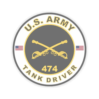 MOS 474 Tank Driver (U.S. Army) STICKER Vinyl Kiss-Cut Decal 6 Inch Transparent - The Sticker Space