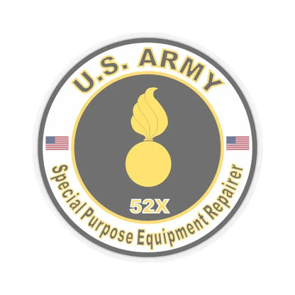 MOS 52X Special Purpose Equipment Repairer (U.S. Army) STICKER Vinyl Kiss-Cut Decal 4 Inch Transparent - The Sticker Space