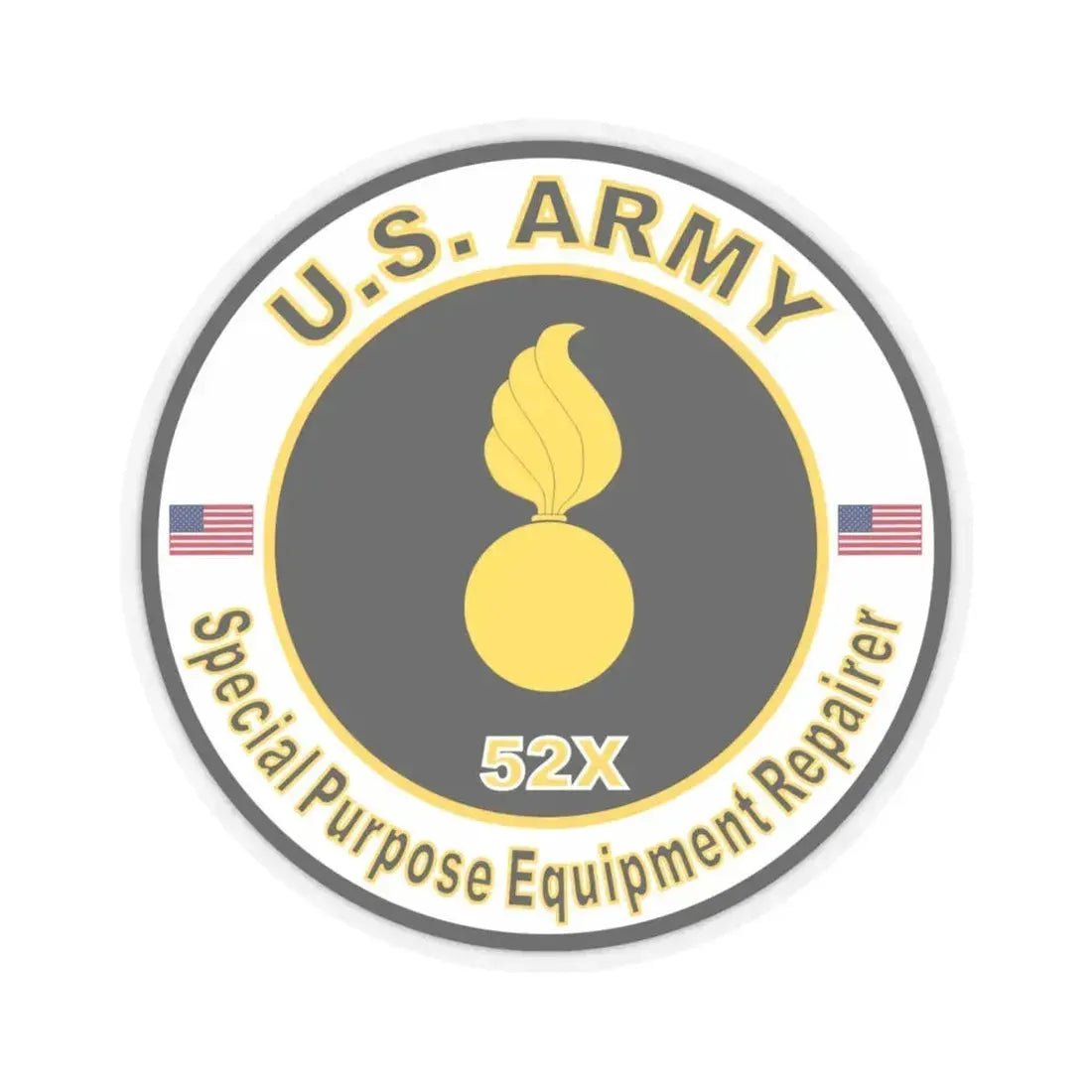 MOS 52X Special Purpose Equipment Repairer (U.S. Army) STICKER Vinyl Kiss-Cut Decal 6 Inch Transparent - The Sticker Space