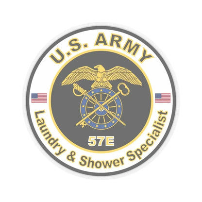 MOS 57E Laundry and Shower Specialist (U.S. Army) STICKER Vinyl Kiss-Cut Decal 6 Inch Transparent - The Sticker Space