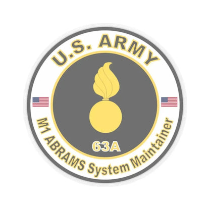 MOS 63A M1-ABRAMS System Maintainer (U.S. Army) STICKER Vinyl Kiss-Cut Decal 2 Inch Transparent - The Sticker Space