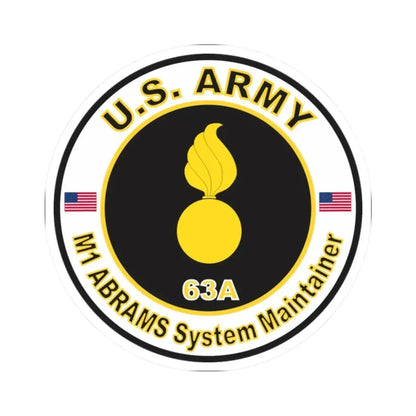 MOS 63A M1-ABRAMS System Maintainer (U.S. Army) STICKER Vinyl Kiss-Cut Decal 2 Inch White - The Sticker Space