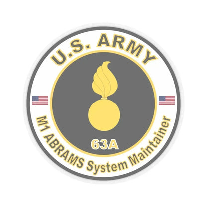 MOS 63A M1-ABRAMS System Maintainer (U.S. Army) STICKER Vinyl Kiss-Cut Decal 4 Inch Transparent - The Sticker Space
