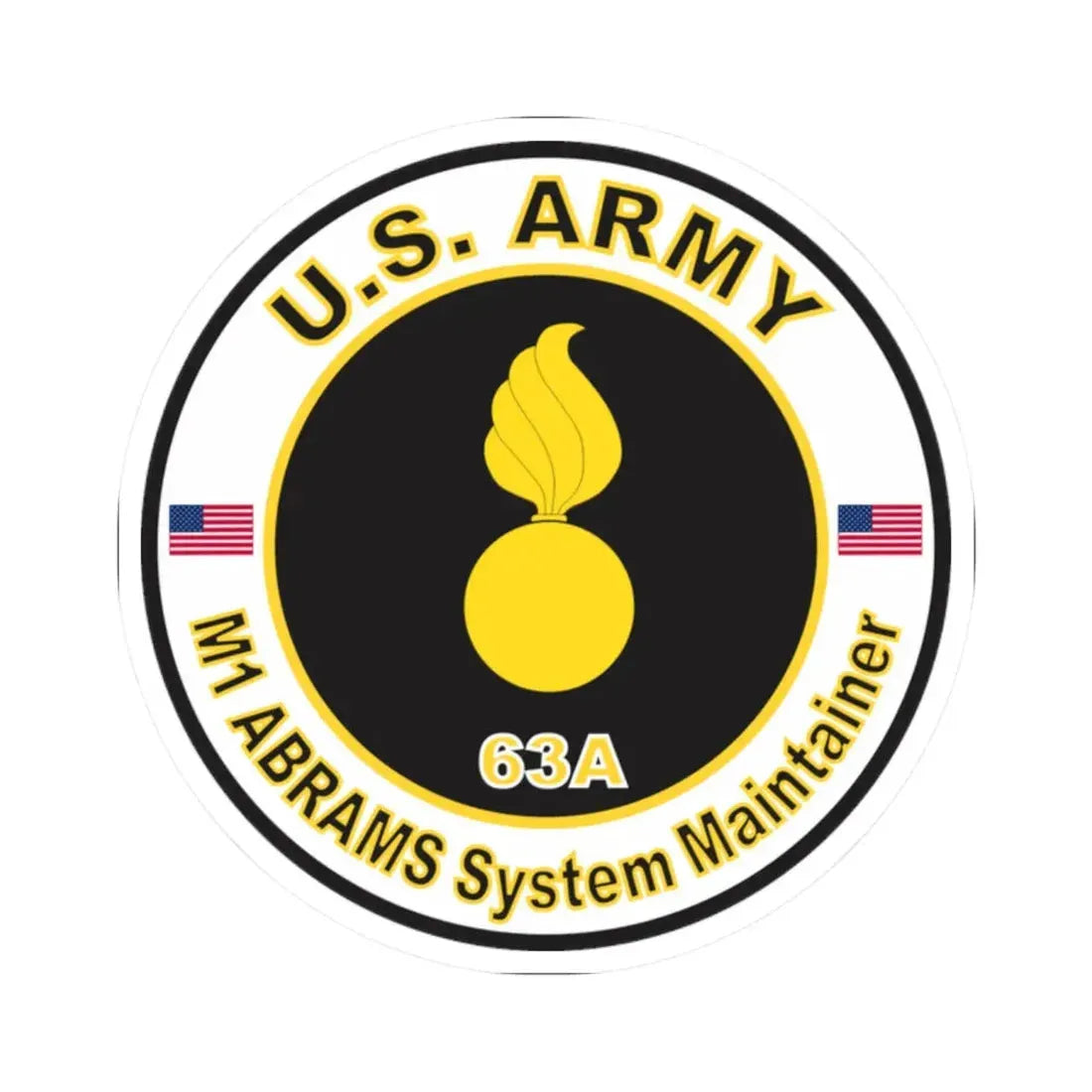 MOS 63A M1-ABRAMS System Maintainer (U.S. Army) STICKER Vinyl Kiss-Cut Decal - The Sticker Space