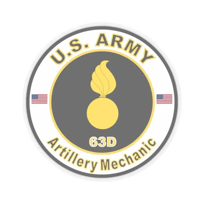 MOS 63D Artillery Mechanic (U.S. Army) STICKER Vinyl Kiss-Cut Decal 6 Inch Transparent - The Sticker Space
