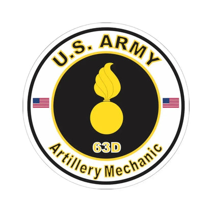MOS 63D Artillery Mechanic (U.S. Army) STICKER Vinyl Kiss-Cut Decal 6 Inch White - The Sticker Space