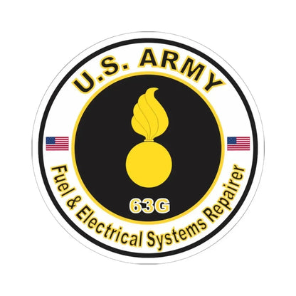 MOS 63G Fuel & Electrical Systems Repairer (U.S. Army) STICKER Vinyl Kiss-Cut Decal 6 Inch White - The Sticker Space
