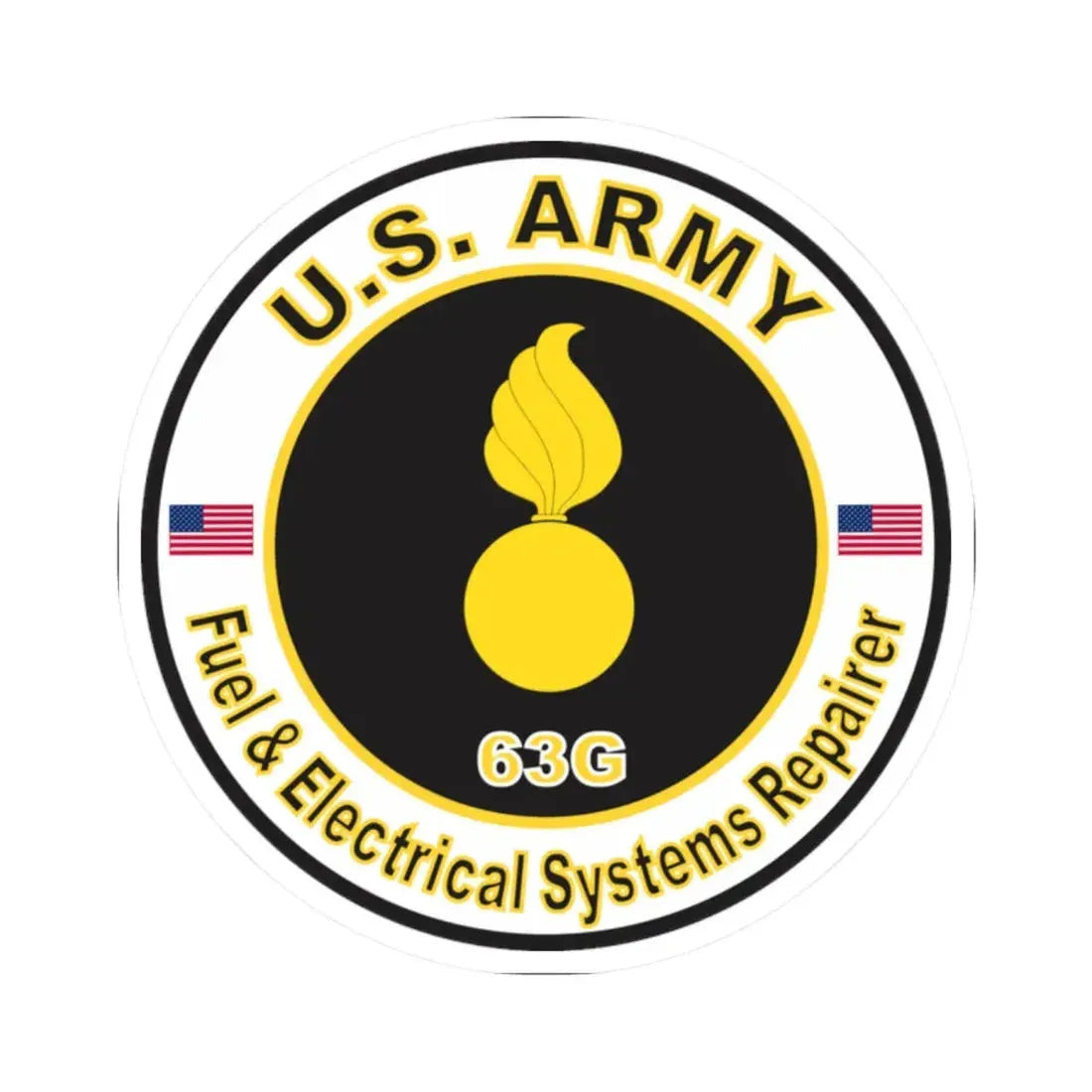 MOS 63G Fuel & Electrical Systems Repairer (U.S. Army) STICKER Vinyl Kiss-Cut Decal - The Sticker Space