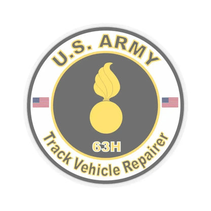MOS 63H Track Vehicle Repairer (U.S. Army) STICKER Vinyl Kiss-Cut Decal 2 Inch Transparent - The Sticker Space