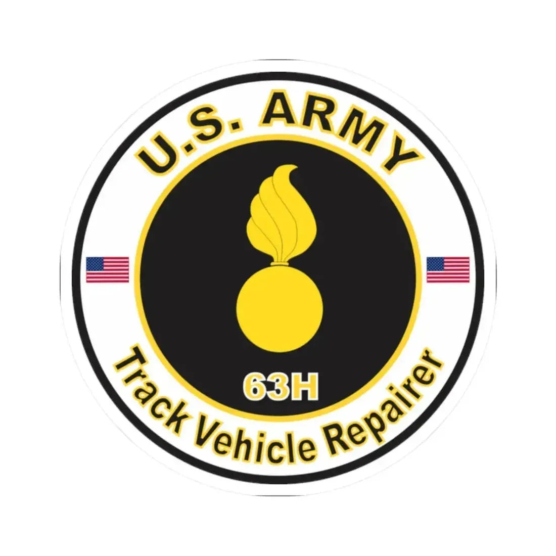 MOS 63H Track Vehicle Repairer (U.S. Army) STICKER Vinyl Kiss-Cut Decal 2 Inch White - The Sticker Space