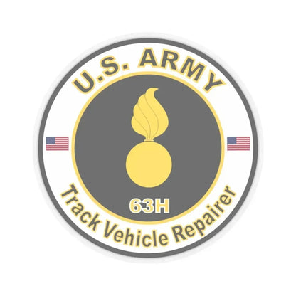 MOS 63H Track Vehicle Repairer (U.S. Army) STICKER Vinyl Kiss-Cut Decal 3 Inch Transparent - The Sticker Space