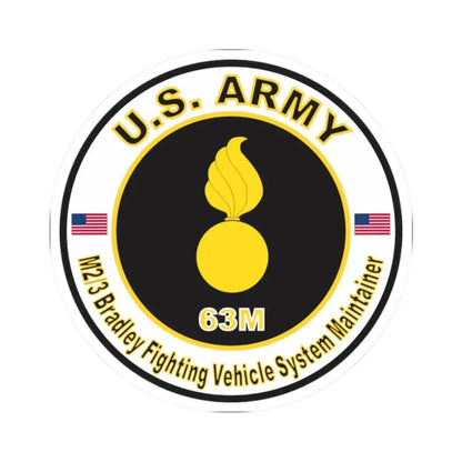 MOS 63M M2-3 Bradley Fighting Vehicle System Maintainer (U.S. Army) STICKER Vinyl Kiss-Cut Decal 2 Inch White - The Sticker Space