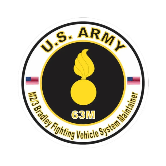 MOS 63M M2-3 Bradley Fighting Vehicle System Maintainer (U.S. Army) STICKER Vinyl Kiss-Cut Decal 2 Inch White - The Sticker Space