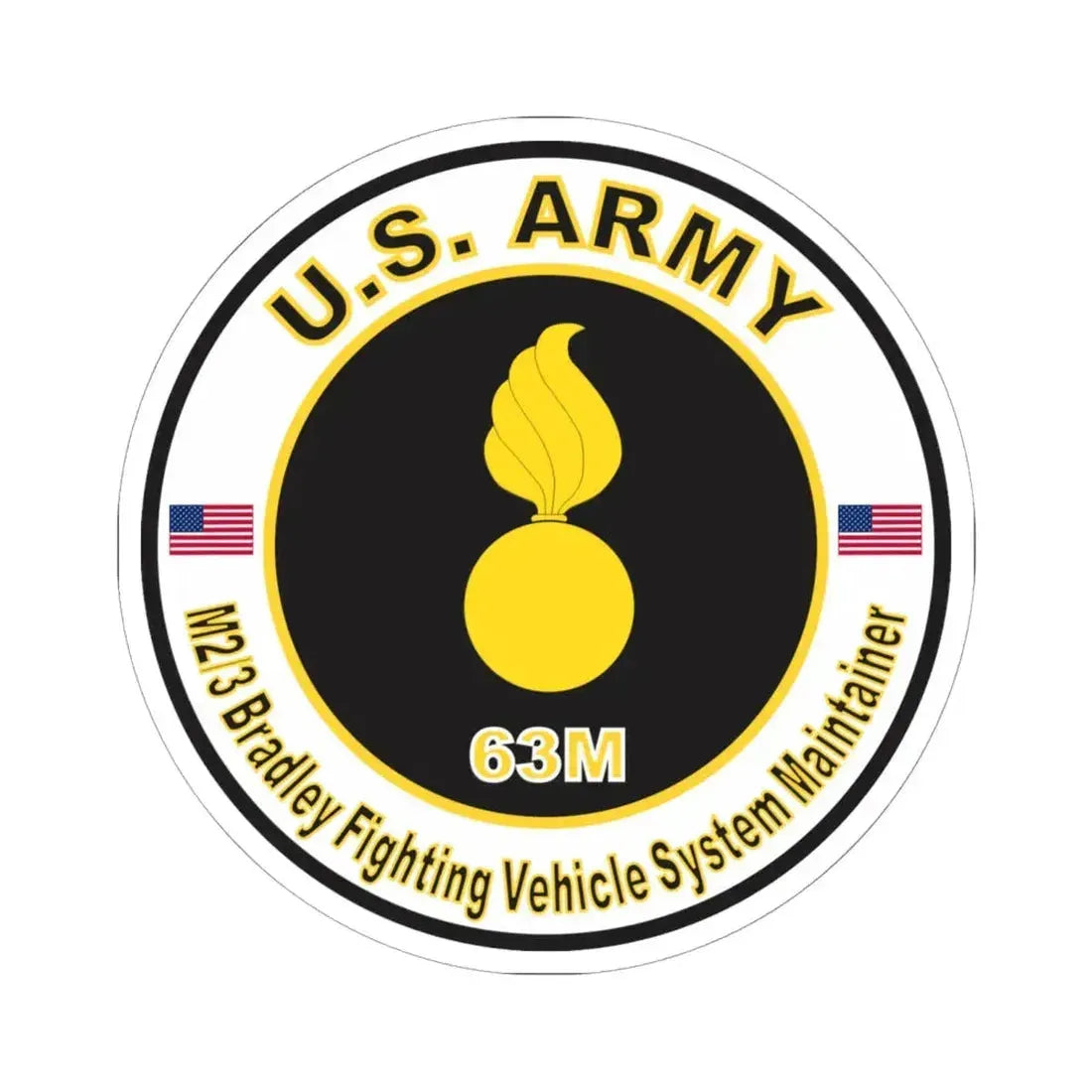 MOS 63M M2-3 Bradley Fighting Vehicle System Maintainer (U.S. Army) STICKER Vinyl Kiss-Cut Decal 6 Inch White - The Sticker Space