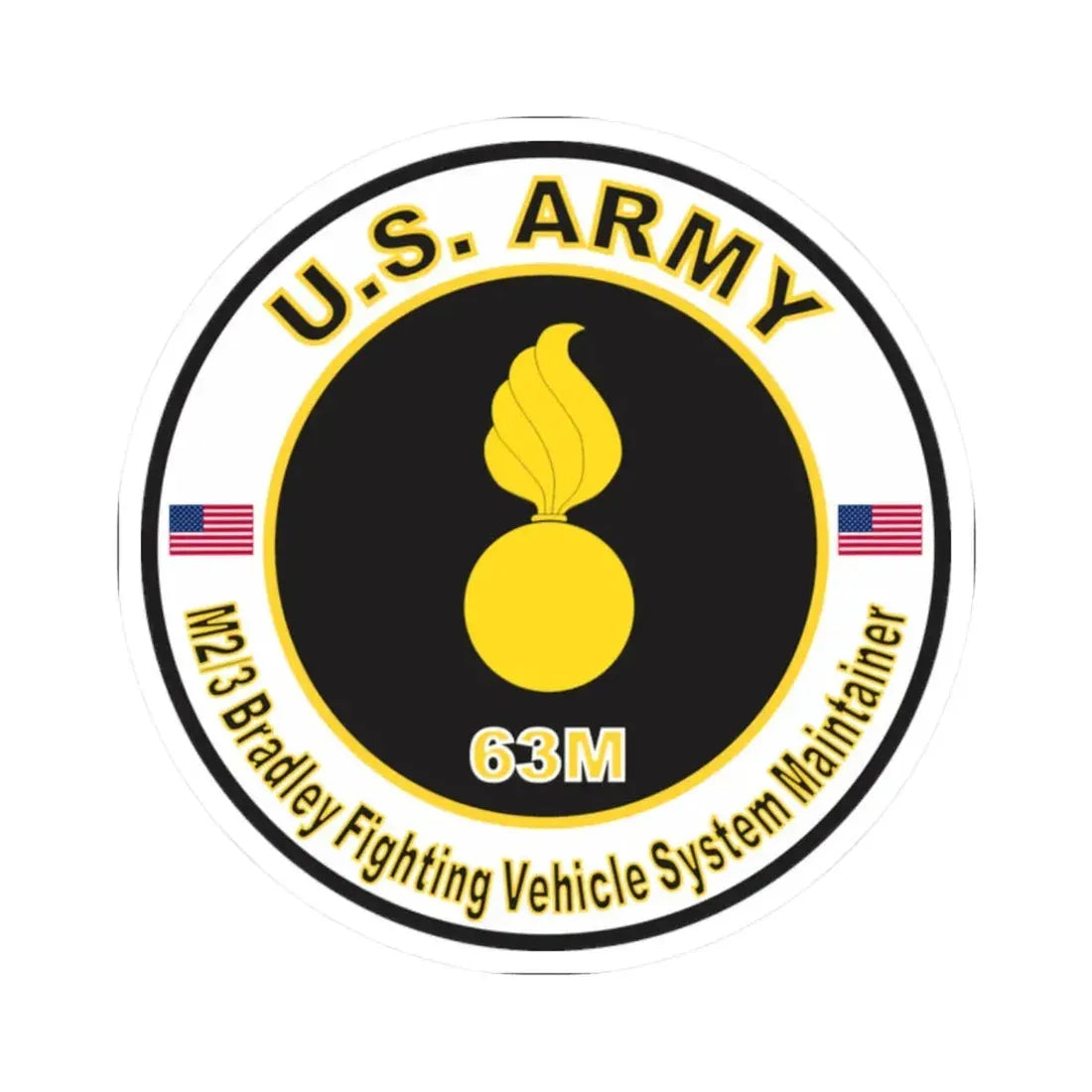MOS 63M M2-3 Bradley Fighting Vehicle System Maintainer (U.S. Army) STICKER Vinyl Kiss-Cut Decal - The Sticker Space