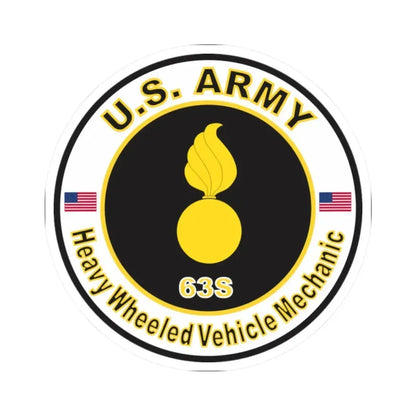 MOS 63S Heavy-Wheeled Vehicle Mechanic (U.S. Army) STICKER Vinyl Kiss-Cut Decal 2 Inch White - The Sticker Space