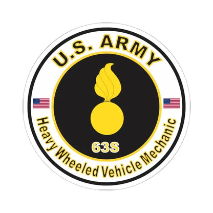 MOS 63S Heavy-Wheeled Vehicle Mechanic (U.S. Army) STICKER Vinyl Kiss-Cut Decal 6 Inch White - The Sticker Space