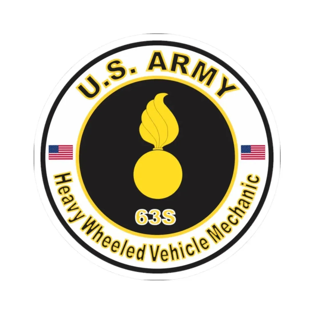 MOS 63S Heavy-Wheeled Vehicle Mechanic (U.S. Army) STICKER Vinyl Kiss-Cut Decal - The Sticker Space