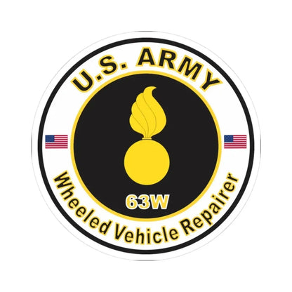 MOS 63W Wheeled Vehicle Repairer (U.S. Army) STICKER Vinyl Kiss-Cut Decal 3 Inch White - The Sticker Space