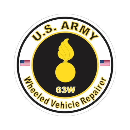 MOS 63W Wheeled Vehicle Repairer (U.S. Army) STICKER Vinyl Kiss-Cut Decal 6 Inch White - The Sticker Space