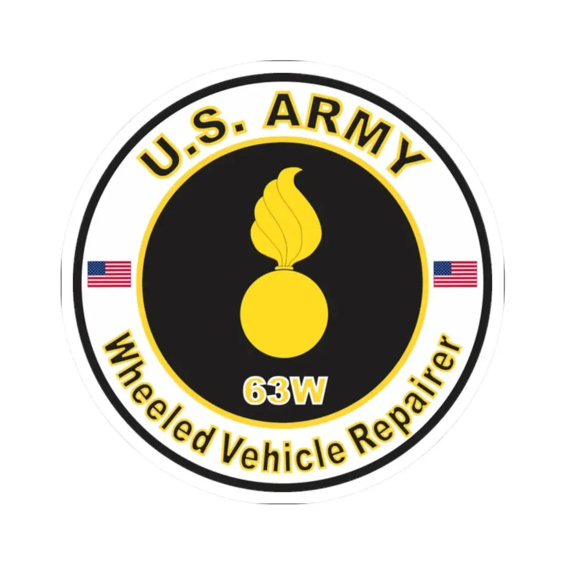 MOS 63W Wheeled Vehicle Repairer (U.S. Army) STICKER Vinyl Kiss-Cut Decal - The Sticker Space