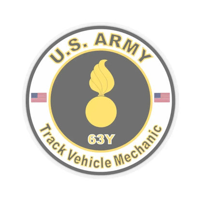 MOS 63Y Track Vehicle Mechanic (U.S. Army) STICKER Vinyl Kiss-Cut Decal 2 Inch Transparent - The Sticker Space