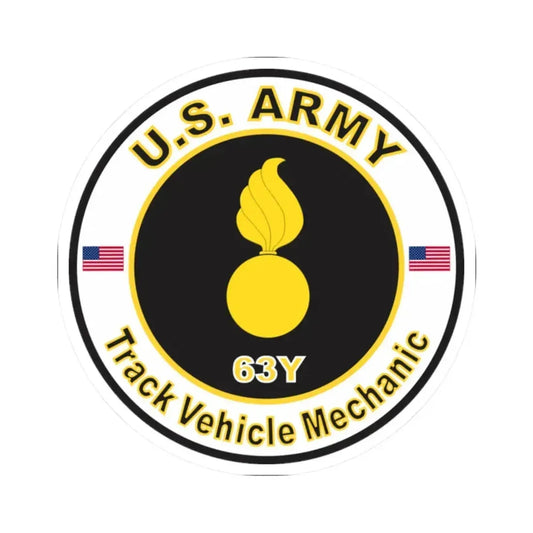 MOS 63Y Track Vehicle Mechanic (U.S. Army) STICKER Vinyl Kiss-Cut Decal 2 Inch White - The Sticker Space