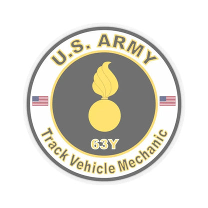MOS 63Y Track Vehicle Mechanic (U.S. Army) STICKER Vinyl Kiss-Cut Decal 3 Inch Transparent - The Sticker Space