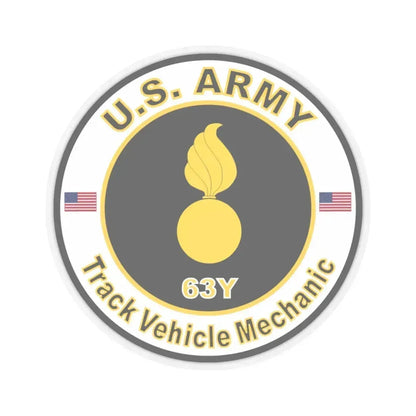 MOS 63Y Track Vehicle Mechanic (U.S. Army) STICKER Vinyl Kiss-Cut Decal 4 Inch Transparent - The Sticker Space