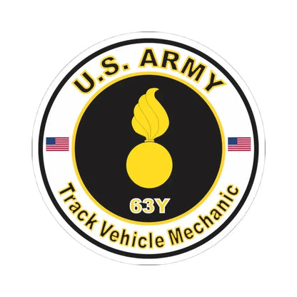 MOS 63Y Track Vehicle Mechanic (U.S. Army) STICKER Vinyl Kiss-Cut Decal 4 Inch White - The Sticker Space