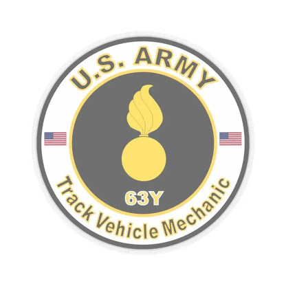 MOS 63Y Track Vehicle Mechanic (U.S. Army) STICKER Vinyl Kiss-Cut Decal 6 Inch Transparent - The Sticker Space