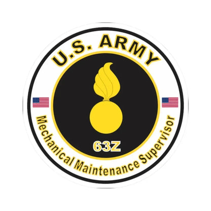 MOS 63Z Mechanical Maintenance Supervisor (U.S. Army) STICKER Vinyl Kiss-Cut Decal 2 Inch White - The Sticker Space