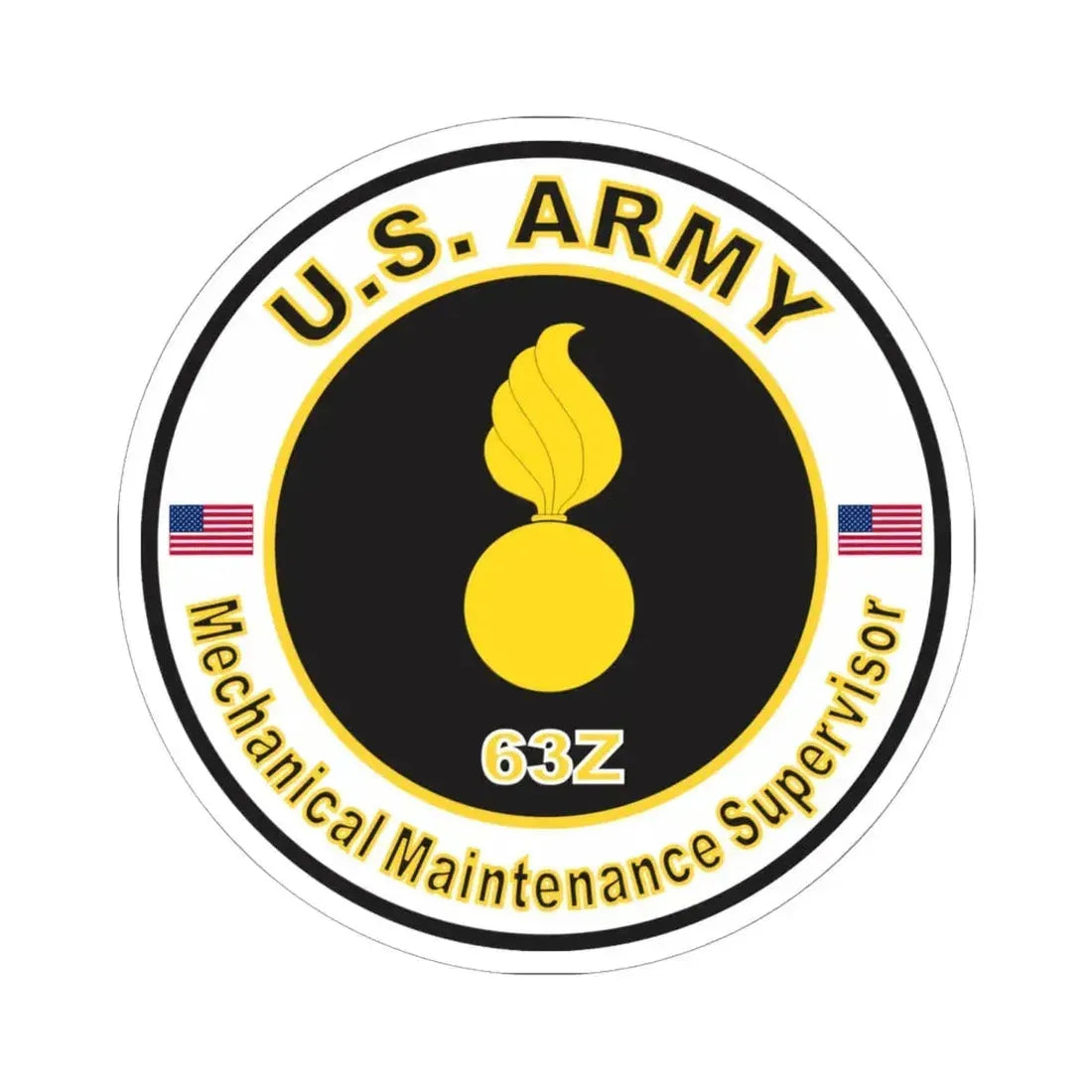 MOS 63Z Mechanical Maintenance Supervisor (U.S. Army) STICKER Vinyl Kiss-Cut Decal 6 Inch White - The Sticker Space