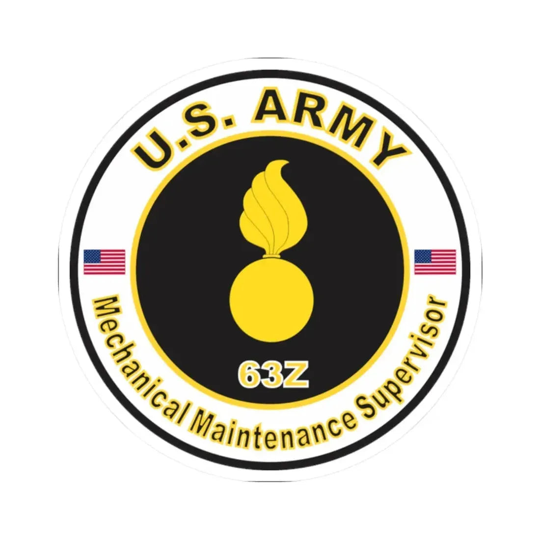 MOS 63Z Mechanical Maintenance Supervisor (U.S. Army) STICKER Vinyl Kiss-Cut Decal - The Sticker Space