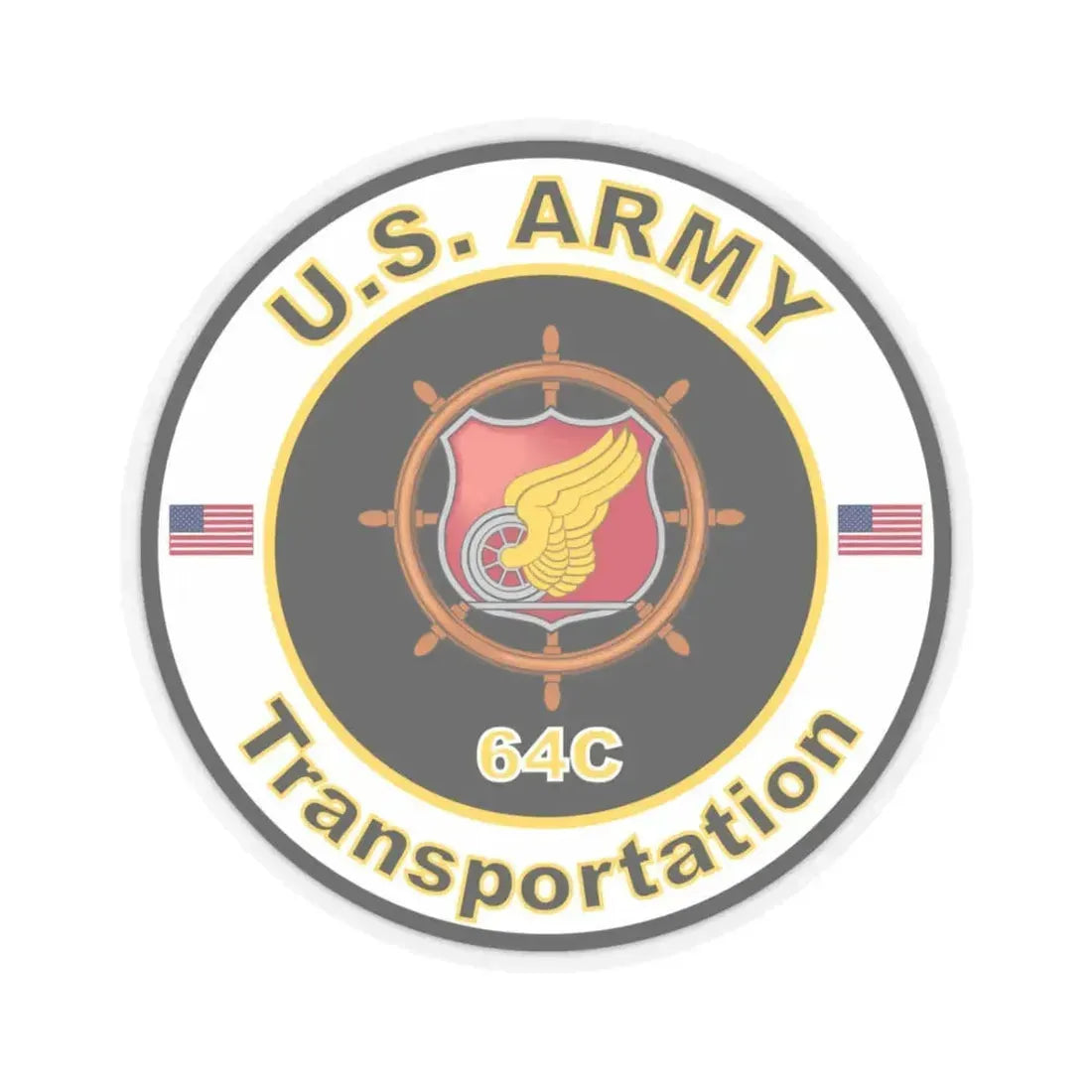 MOS 64C Transportation (U.S. Army) STICKER Vinyl Kiss-Cut Decal 3 Inch Transparent - The Sticker Space
