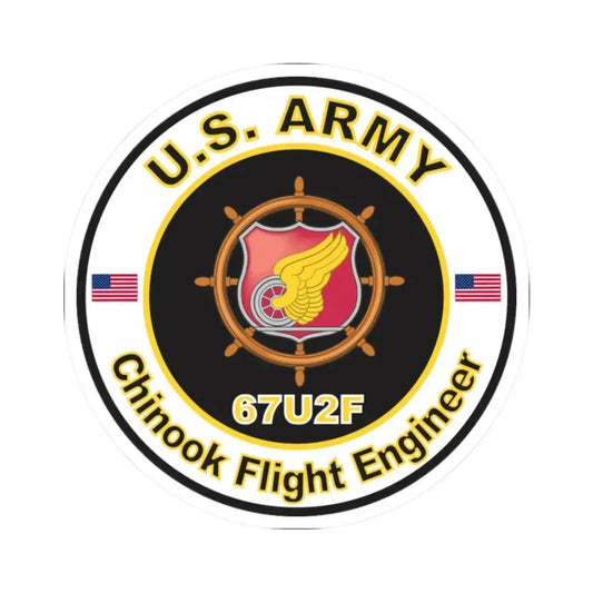 MOS 67U2F Chinook Flight Engineer (U.S. Army) STICKER Vinyl Kiss-Cut Decal 2 Inch White - The Sticker Space