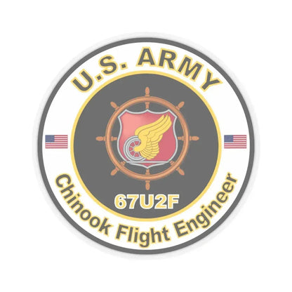 MOS 67U2F Chinook Flight Engineer (U.S. Army) STICKER Vinyl Kiss-Cut Decal 4 Inch Transparent - The Sticker Space