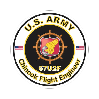 MOS 67U2F Chinook Flight Engineer (U.S. Army) STICKER Vinyl Kiss-Cut Decal - The Sticker Space