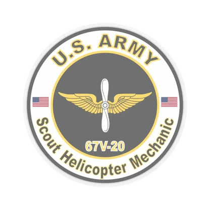 MOS 67V20 Scout Helicopter Mechanic (U.S. Army) STICKER Vinyl Kiss-Cut Decal 2 Inch Transparent - The Sticker Space