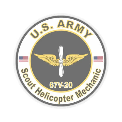 MOS 67V20 Scout Helicopter Mechanic (U.S. Army) STICKER Vinyl Kiss-Cut Decal 6 Inch Transparent - The Sticker Space