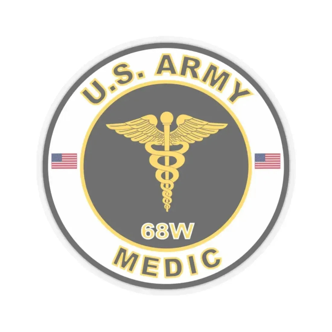 MOS 68W Medic (U.S. Army) STICKER Vinyl Kiss-Cut Decal 2 Inch Transparent - The Sticker Space
