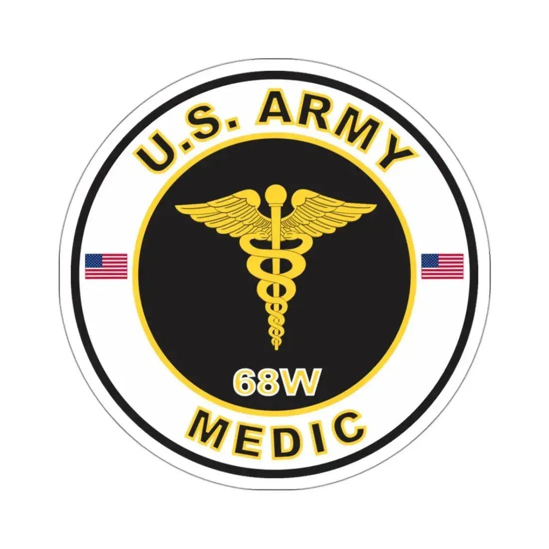 MOS 68W Medic (U.S. Army) STICKER Vinyl Kiss-Cut Decal 3 Inch White - The Sticker Space