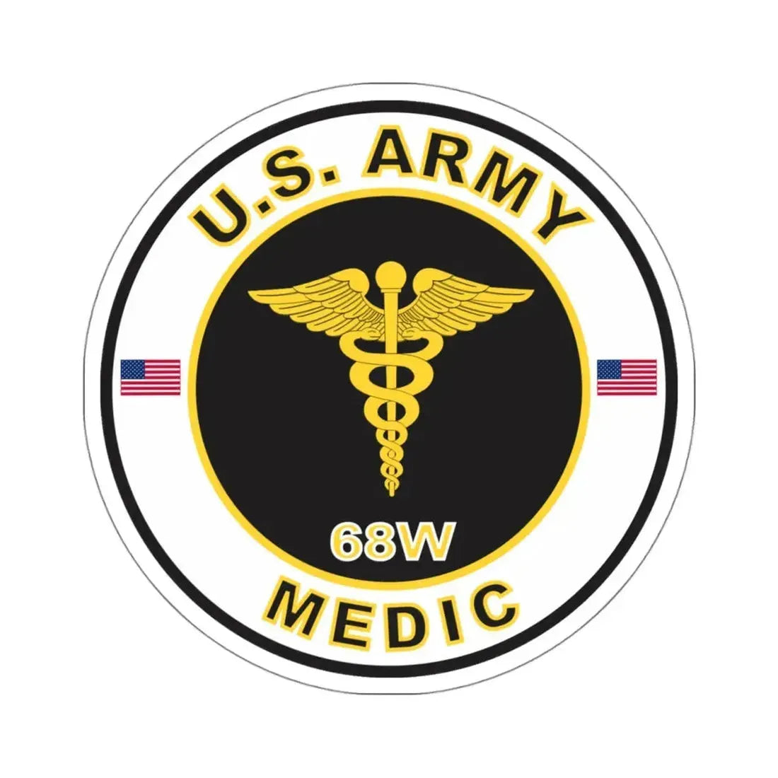 MOS 68W Medic (U.S. Army) STICKER Vinyl Kiss-Cut Decal 4 Inch White - The Sticker Space