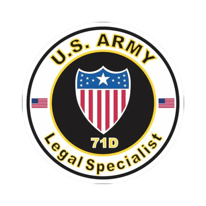 MOS 71D Legal Specialist (U.S. Army) STICKER Vinyl Kiss-Cut Decal 2 Inch White - The Sticker Space