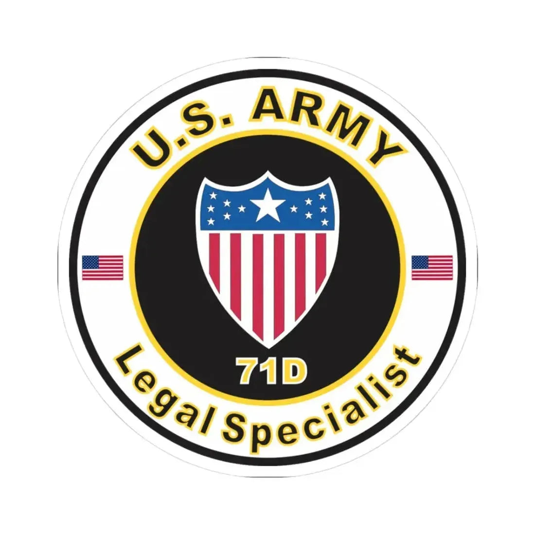 MOS 71D Legal Specialist (U.S. Army) STICKER Vinyl Kiss-Cut Decal 3 Inch White - The Sticker Space