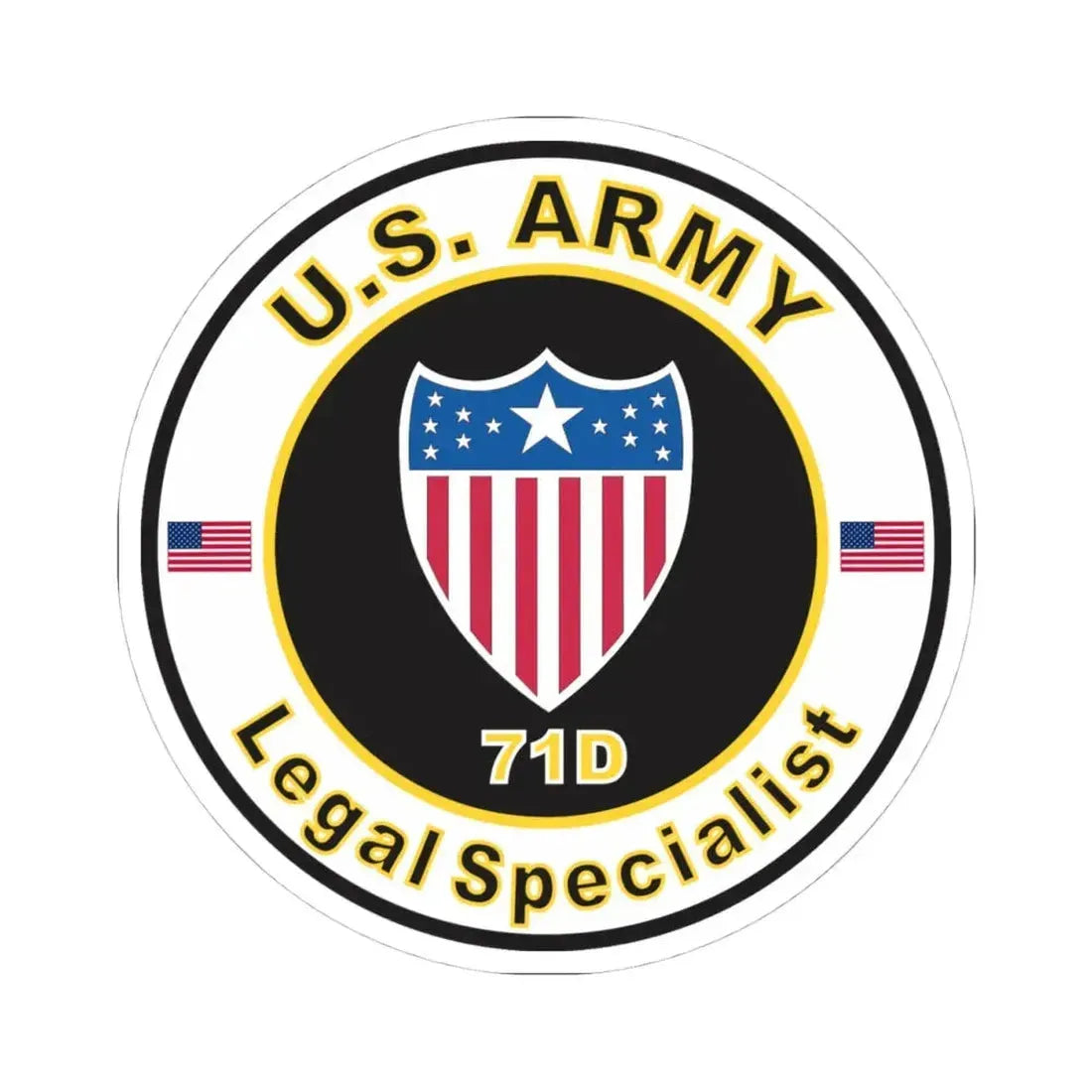MOS 71D Legal Specialist (U.S. Army) STICKER Vinyl Kiss-Cut Decal 4 Inch White - The Sticker Space