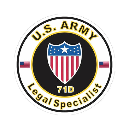 MOS 71D Legal Specialist (U.S. Army) STICKER Vinyl Kiss-Cut Decal 4 Inch White - The Sticker Space
