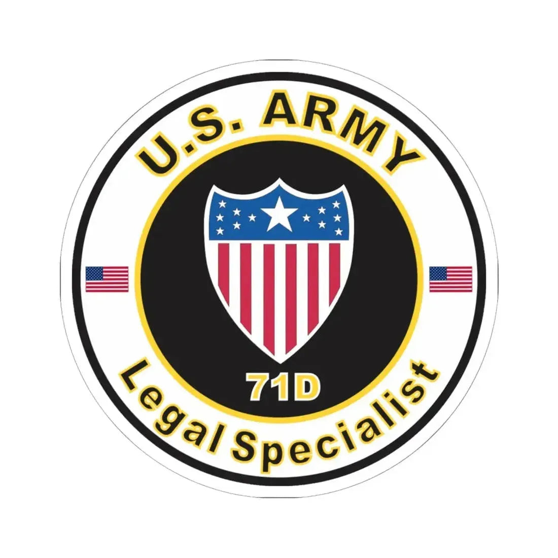 MOS 71D Legal Specialist (U.S. Army) STICKER Vinyl Kiss-Cut Decal 6 Inch White - The Sticker Space