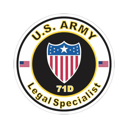 MOS 71D Legal Specialist (U.S. Army) STICKER Vinyl Kiss-Cut Decal 6 Inch White - The Sticker Space