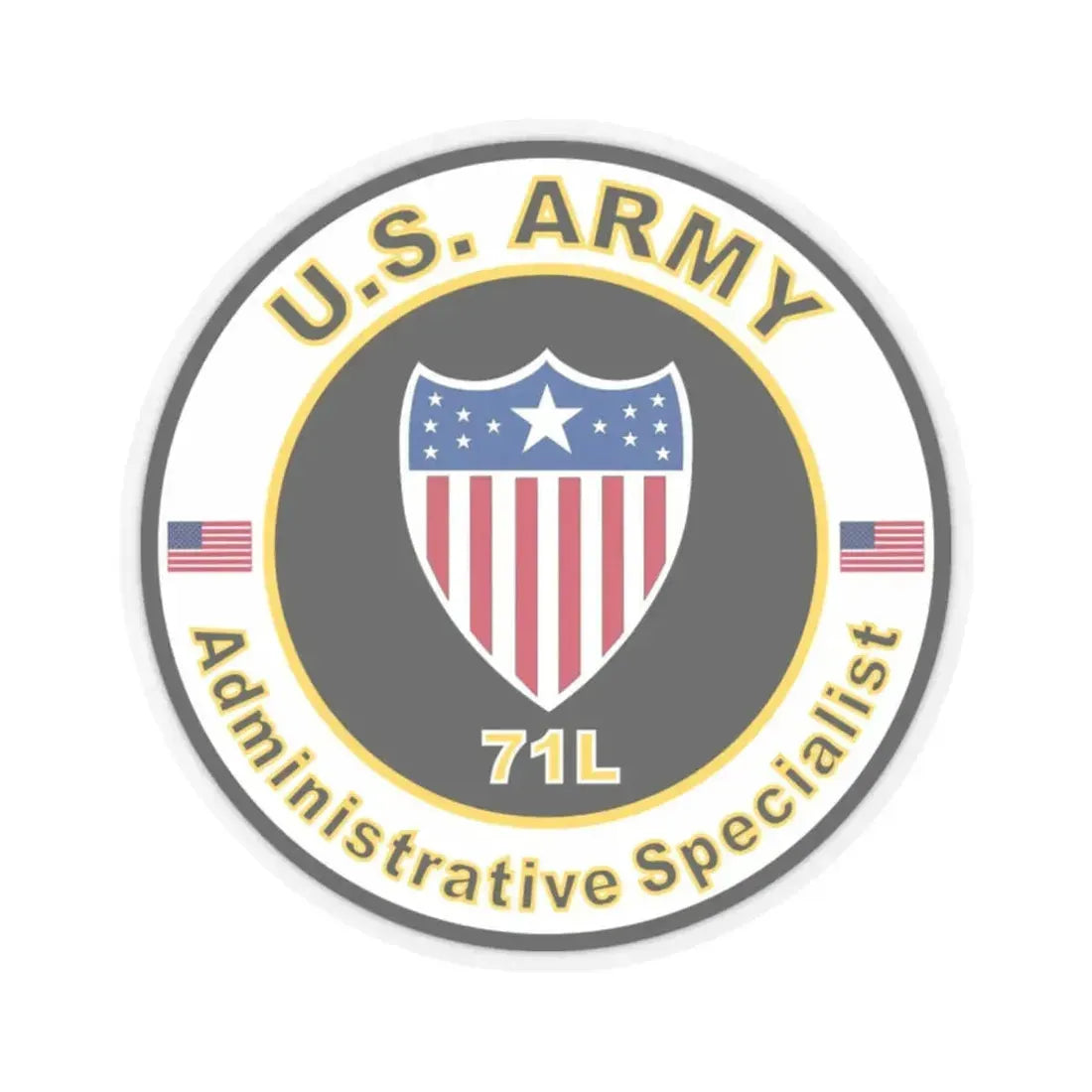 MOS 71L Administrative Specialist (U.S. Army) STICKER Vinyl Kiss-Cut Decal 2 Inch Transparent - The Sticker Space